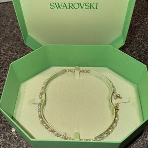 Swarovski Gold and Cream Pearl Necklace
